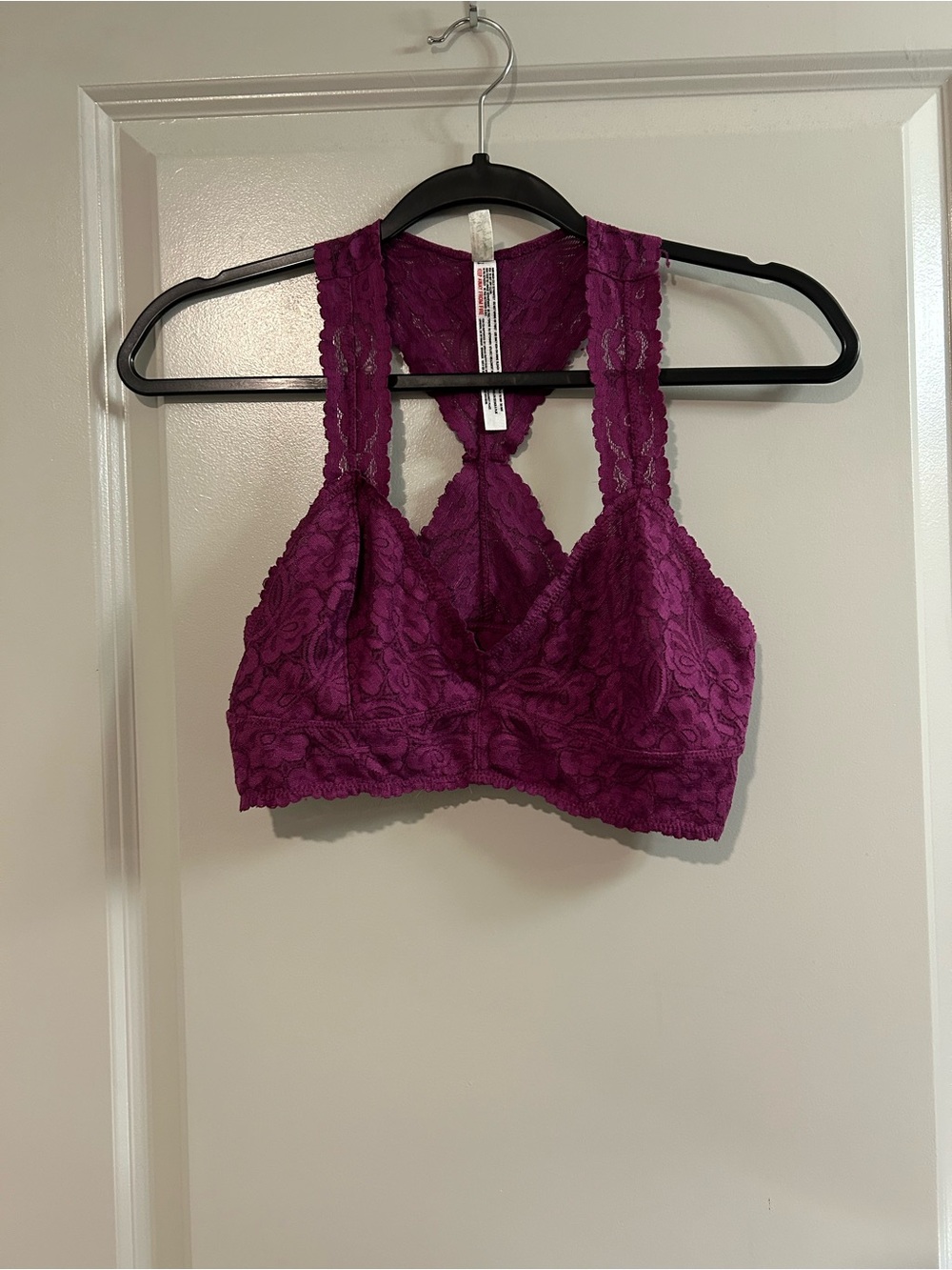 Free People Lace Racerback Bralette in Plum